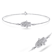 Palm Shaped Silver Anklet ANK-325